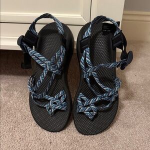 Chaco Black and Blue Women's Sandals (size 7)